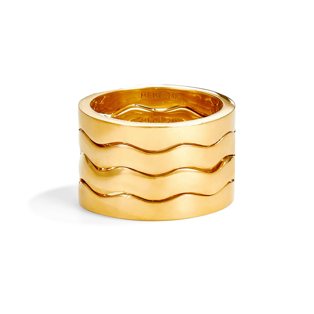 mene gold wave stacking ring set