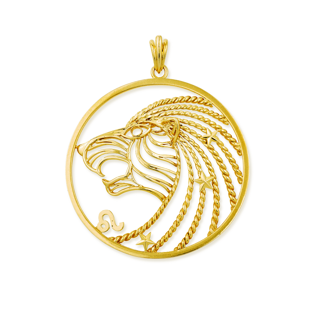 Van Cleef & Arpels vintage gold Leo lion pendant necklace.