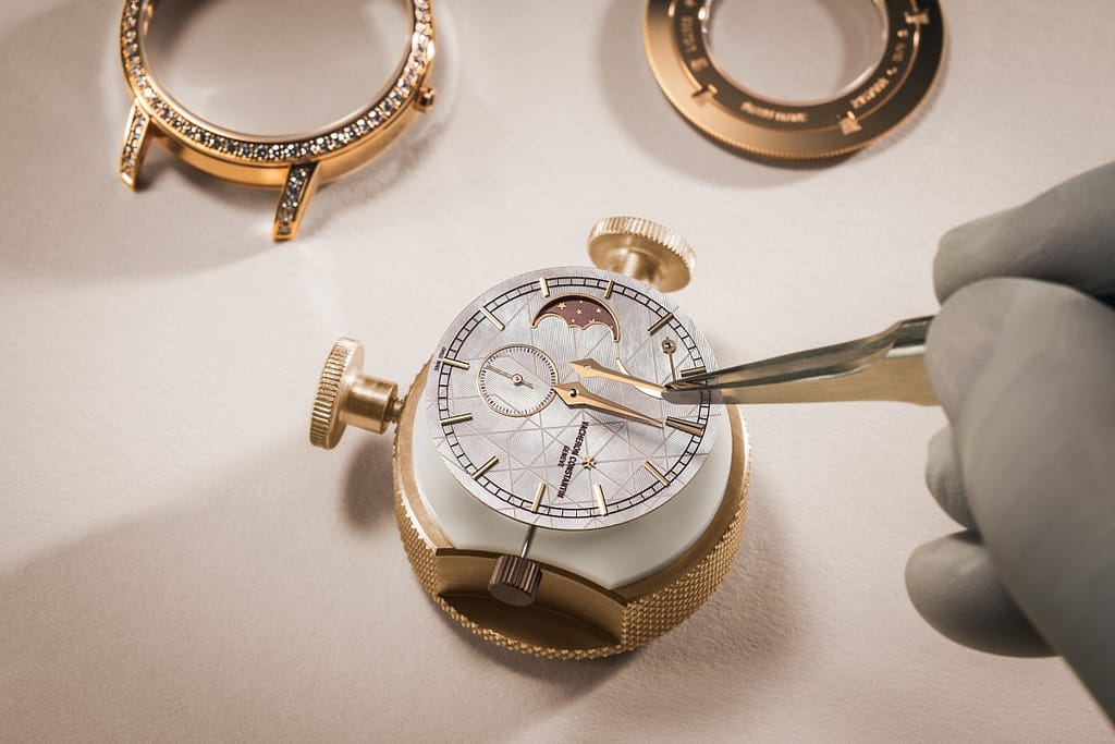 Adding the hour and minute hands to a Vacheron Constantin 270th Anniversary watch dial