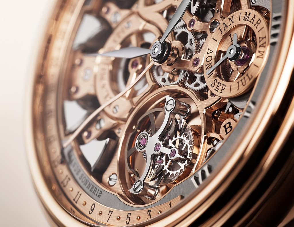 Closeup photo of the Blancpain Grand Double Sonnerie watch's dial