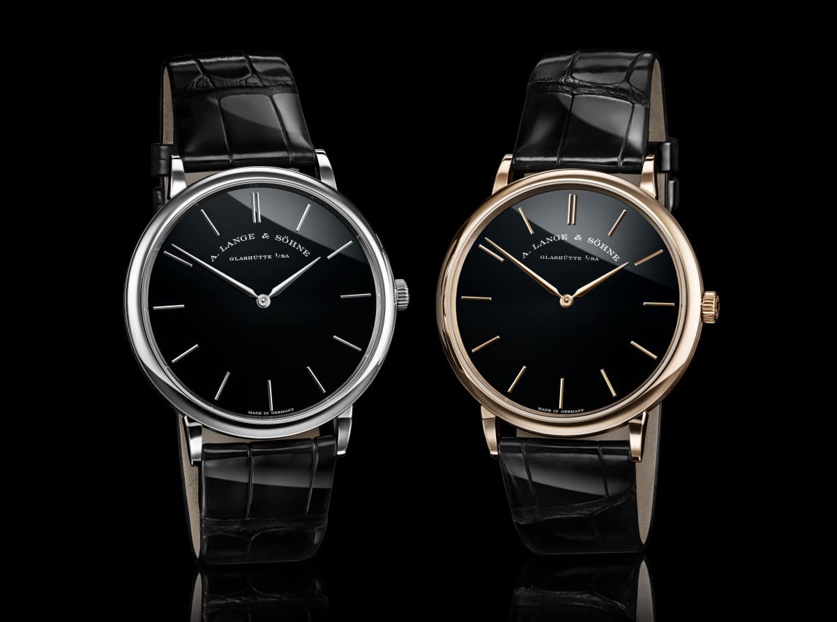 A. Lange & Sohne New Saxonia Thin Watches Platinum and 18k Gold