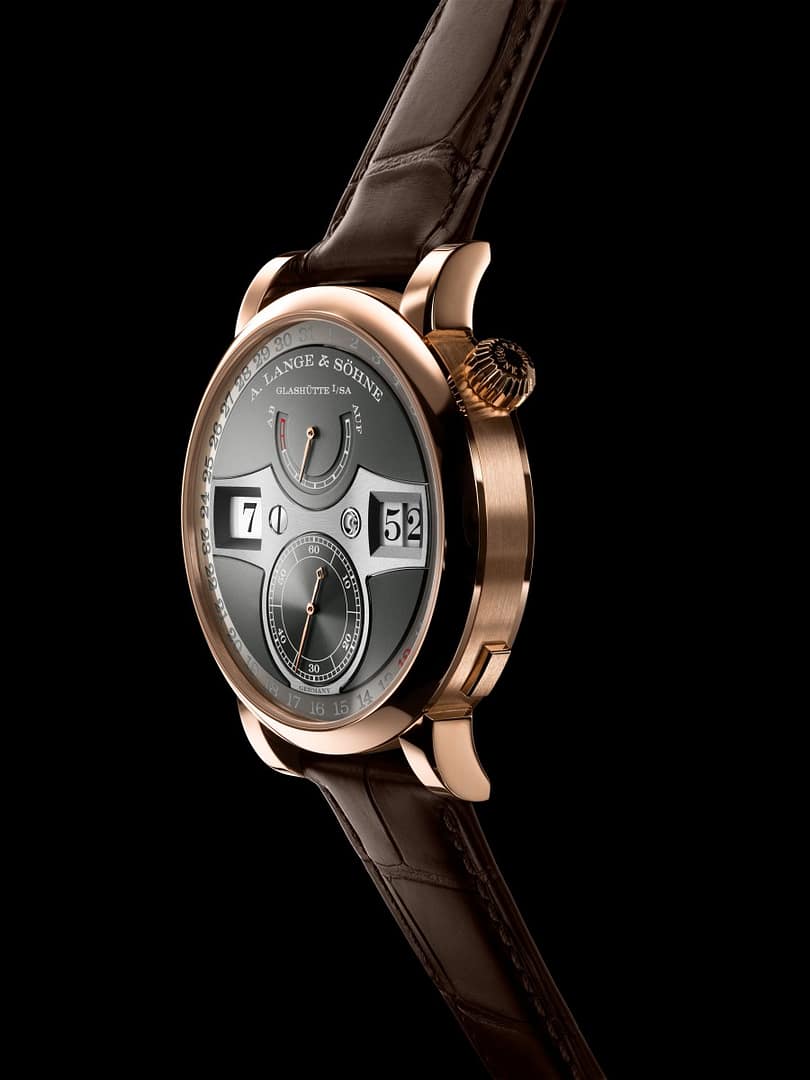 A. Lange & So?hne pink gold Zeitwerk Date watch profile 2025