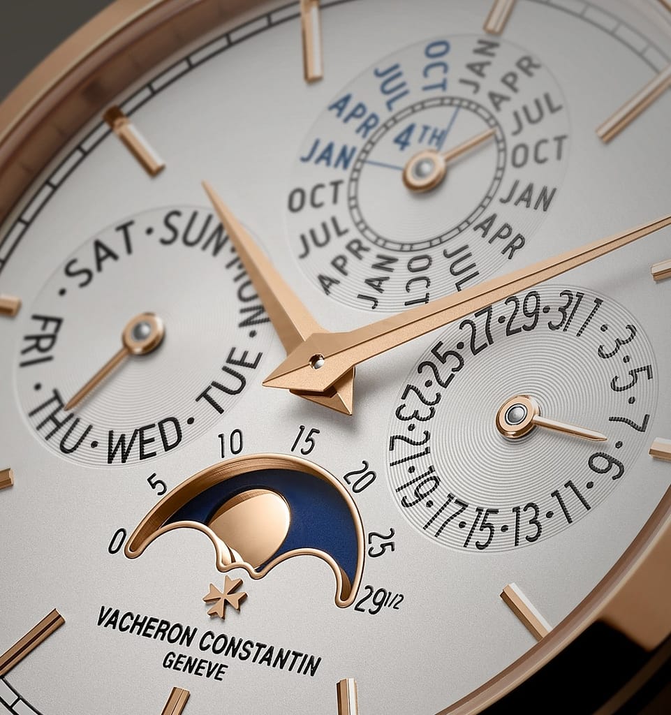 Moon phase closeup view of the Vacheron Constantin Traditionelle Perpetual Calendar Ultra-Thin.